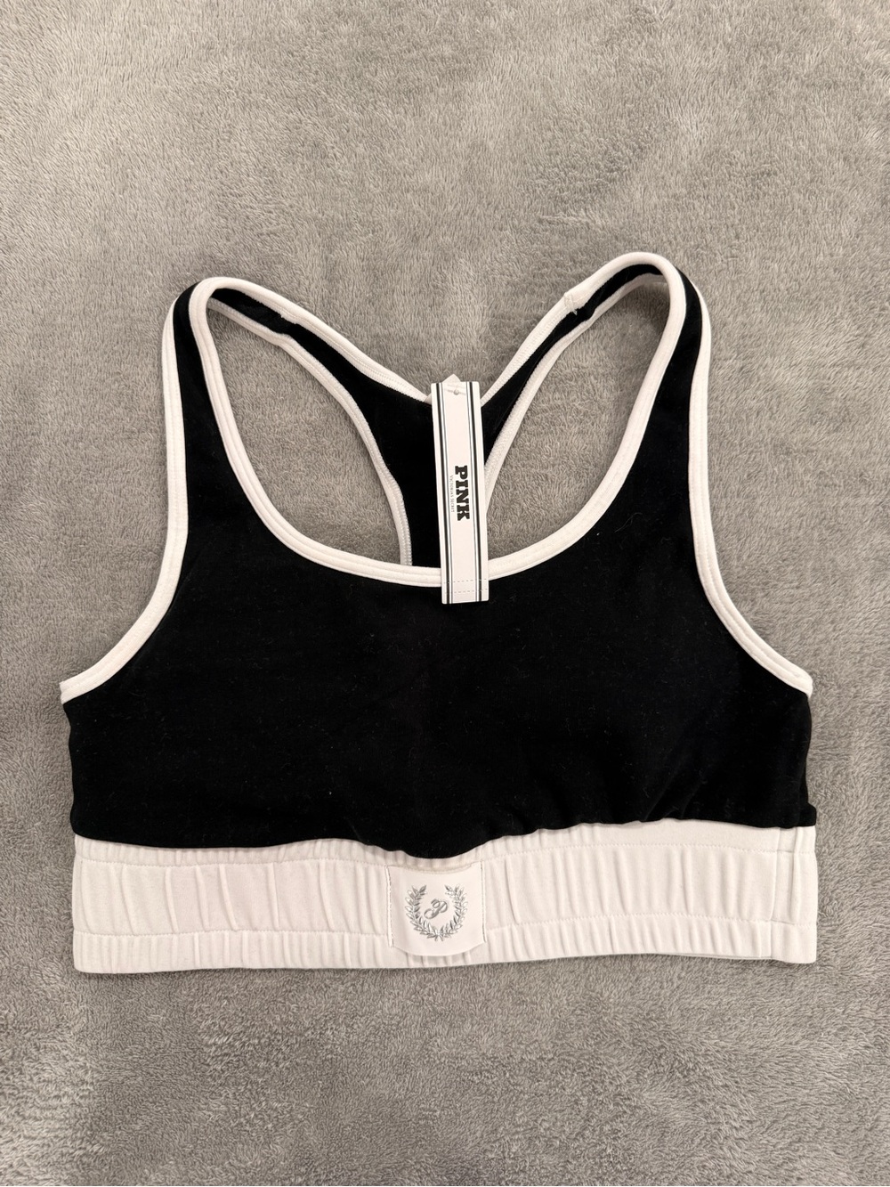 PINK Victoria's Secret Black & White Racerback Bralette
